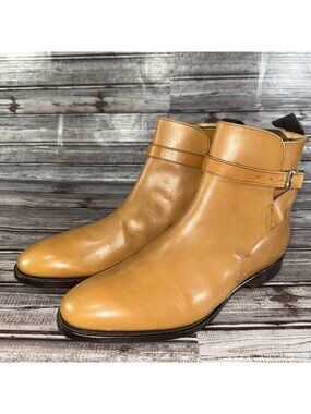 PEAL & CO x Brooks Brothers Ankle Monk Strap Leather Boots Size 9.5 Color Brown